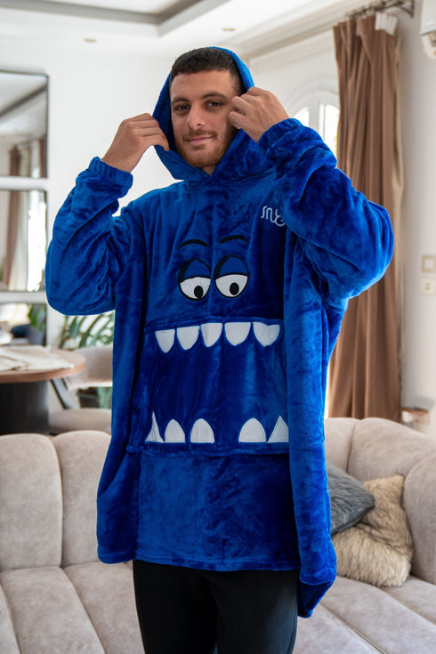 Snuggs Sweat à capuche bleu roi Monstre
