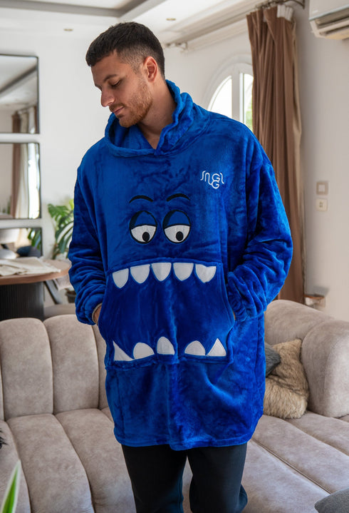 Snuggs Sweat à capuche bleu roi Monstre