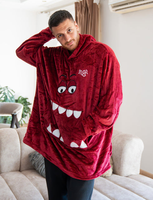 Snuggs Sweat à capuche rouge foncé Monstre
