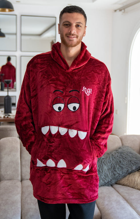 Snuggs Sweat à capuche rouge foncé Monstre