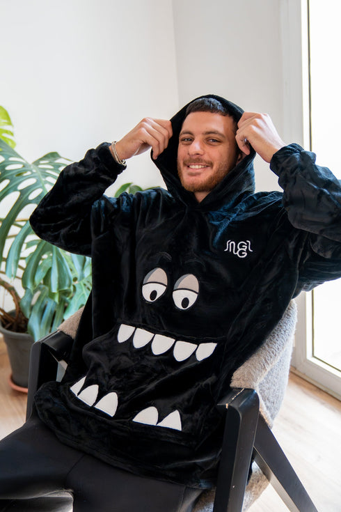 Snuggs Sweat à capuche monstre noir