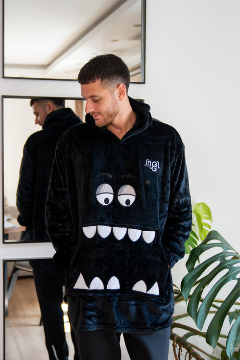 Snuggs Sweat à capuche monstre noir