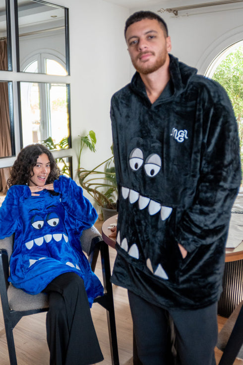 Snuggs Sweat à capuche bleu roi Monstre