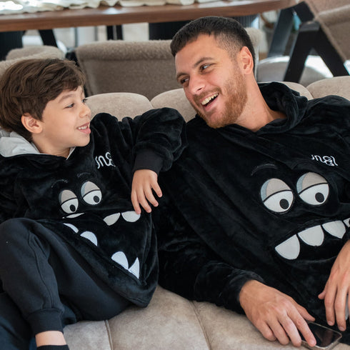 Snuggs Sweat à capuche monstre noir