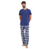 Ensemble pyjama été homme T-shirt bleu clair + Pantalon à Carreaux bleu clair X bleu