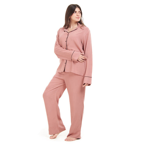 Ensemble pyjama d'été femme boutonné cashmere