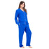 Ensemble pyjama d'été femme boutonné bleu roi