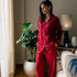 Ensemble pyjama d'été femme boutonné rouge foncé