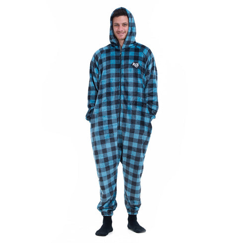 Snuggs couverture à capuche carreaux bleus