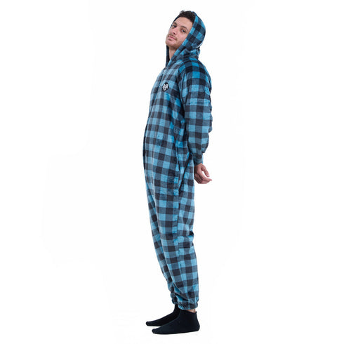 Snuggs Combinaison pyjama carreaux bleus