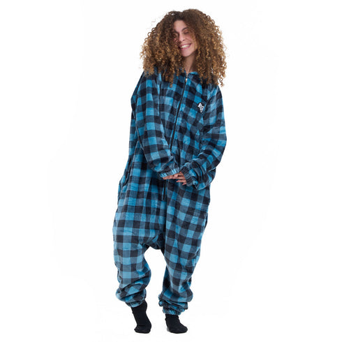 Snuggs Combinaison pyjama carreaux bleus