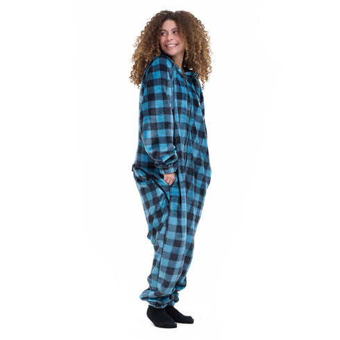 Snuggs Combinaison pyjama carreaux bleus