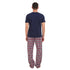 Ensemble pyjama été homme T-shirt bleu foncé + Pantalon à Carreaux bleu foncé X rouge