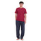 Ensemble pyjama été homme T-shirt rouge foncé + Pantalon à Carreaux Bleu x Noir