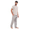 Ensemble pyjama été homme T-shirt gris + Pantalon à Carreaux gris