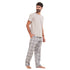Ensemble pyjama été homme T-shirt gris + Pantalon à Carreaux gris
