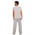 Ensemble pyjama été homme T-shirt gris + Pantalon à Carreaux gris