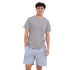 Ensemble pyjama été homme T-shirt Gris Clair + Short à Carreaux Indigo x Blanc