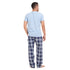 Ensemble pyjama été homme T-shirt bleu clair + Pantalon à Carreaux bleu clair X bleu