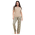 Ensemble pyjama d'été femme, T-shirt beige + pantalon pastel