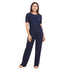 Ensemble pyjama d'été femme T-shirt + pantalon bleu foncé