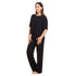 Ensemble pyjama d'été femme, T-shirt court + pantalon ,Noir