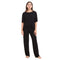 Ensemble pyjama d'été femme, T-shirt court + pantalon ,Noir