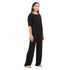 Ensemble pyjama d'été femme, T-shirt court + pantalon ,Noir