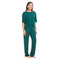 Ensemble pyjama d'été femme, T-shirt court + pantalon vert foncé