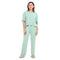 Ensemble pyjama d'été femme, T-shirt court + pantalon ,Menthe