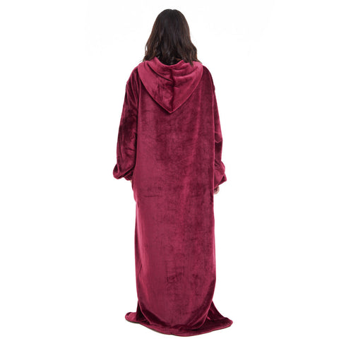 Snuggs Couverture avec manches "Bordeaux"