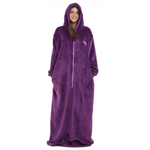 Snuggs Couverture avec manches "Violet foncé"