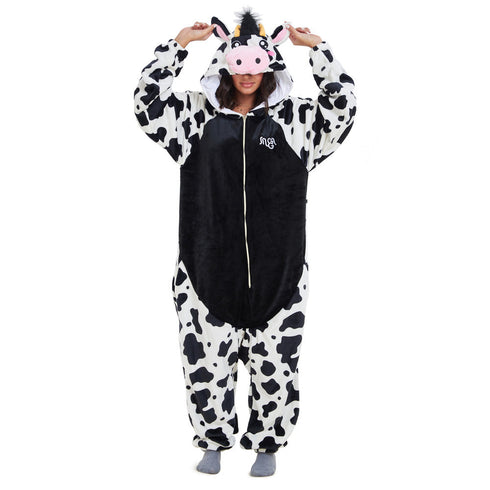 Snuggs Combinaison pyjama animaux "Vache Noire"