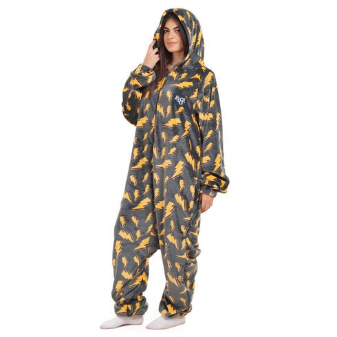 Snuggs Combinaison Pyjama "Eclairs gris souris "