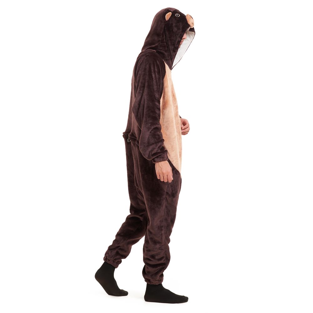 Loiahoer Costume Ours Onesie Pyjama - Combinaison Peluche Chaud Pour Adulte Carnaval Halloween
